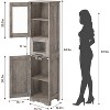 67" Freestanding Storage Cabinet - Glass Door Pantry with Adjustable Shelves for Kitchen/Laundry Room/Home Office - 2 of 4