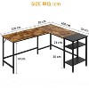 Aoxun L-Shaped Computer Desk, 59" Corner Office Desk with Metal Frame, Large Home Workstation with CPU Stand, Rustic Brown - 3 of 4