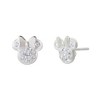 Disney Womens Minnie Mouse Sterling Silver Pave Crystal Birthstone Stud Earrings - 4 of 4