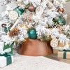 AuldHome Design 29" Farmhouse Tree Collar, Vintage Style Enamelware Christmas Tree Accent - 3 of 4