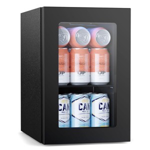 Kismile Mini Fridge 6 Bottles And 24 Can Beverage Refrigerator, Can Cooler With Touch Control Buttons, Mini Refrigerators For Bedroom/Office/Bar - 1 of 4