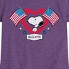 Girls' - Peanuts - Snoopy Since 1776 Flag Heart Fitted Short Sleeve Graphic T-Shirt - 2 of 4