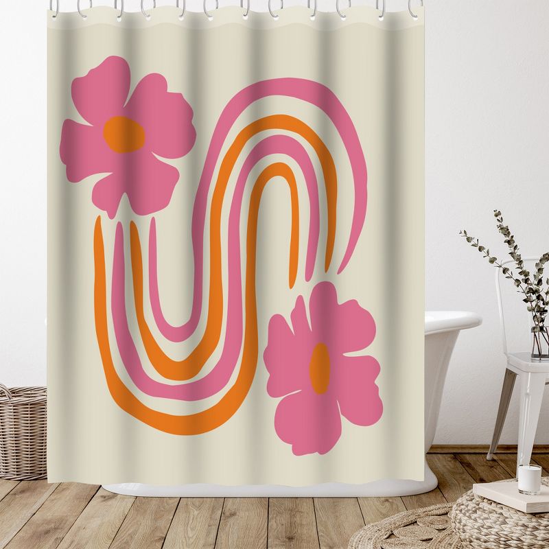 Americanflat 71x74 Flowers Shower Curtain by Miho Art Studio, 4 of 6
