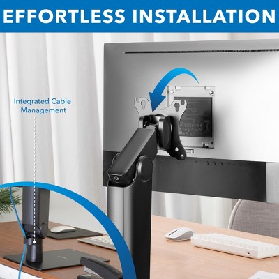 Black Freestanding Adjustable Monitor Stand with Spring Arm