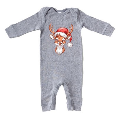 The Juniper Shop Cute Reindeer Head Baby Romper