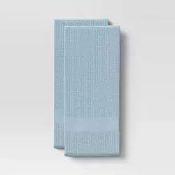 2pk Cotton Waffle Terry Kitchen Towels Blue - Threshold™
