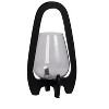 Sagebrook Home Sculpted Wood Glass Hurricane Lantern, For Decorative Use, Mango Wood and Glass, Black, 8 L x 8 W x 15 H Inches - 2 of 4