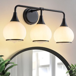 KAISITE 2-Light Modern Bathroom Vanity Light with Globe Glass Shades, Elegant Wall Fixture for Mirror, Sink or Dressing Area - 1 of 4