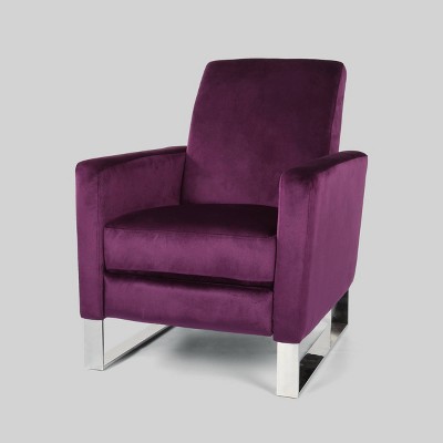 Purple deals velvet recliner