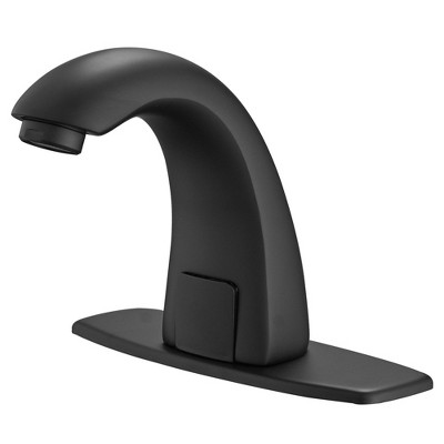 BWE Automatic Sensor Touchless Bathroom Sink Faucet With Deck Plate & Pop Up Drain