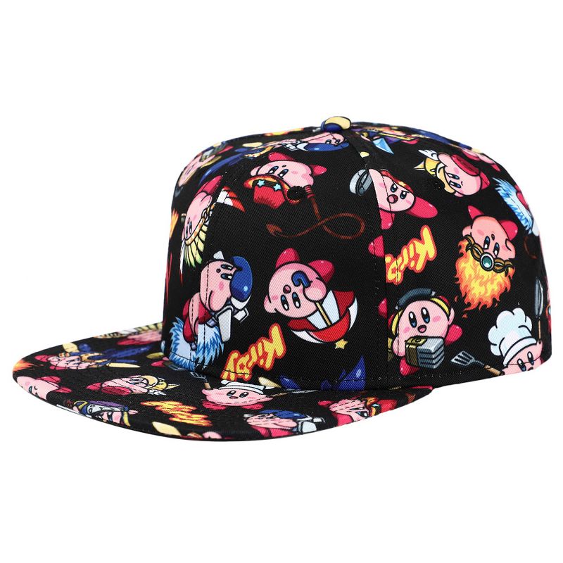Kirby Sublimated all Over print Flat Bill Snapback Hat, 2 of 7