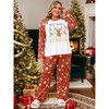 Agnes Orinda Women's Plus Size 2 Piece Soft Sleepwear Christmas Crew Neck Long Sleeve Top and Capri Pants Cute Lounge Pajamas Set - 3 of 4