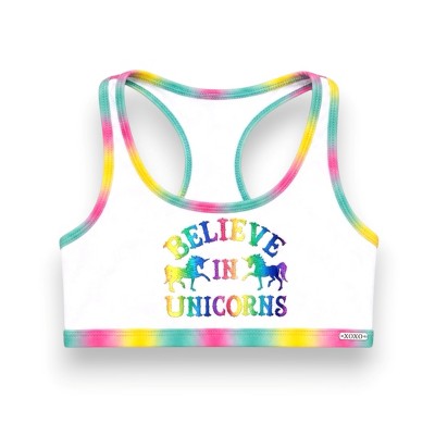 XOXO Little Girls' 2-Piece Foil Print Racer Back Bikini Swim Set, White/Multi Unicorns, 6X — фото 3