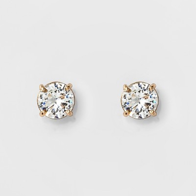 Women's Round Crystal Stud Earring - A 