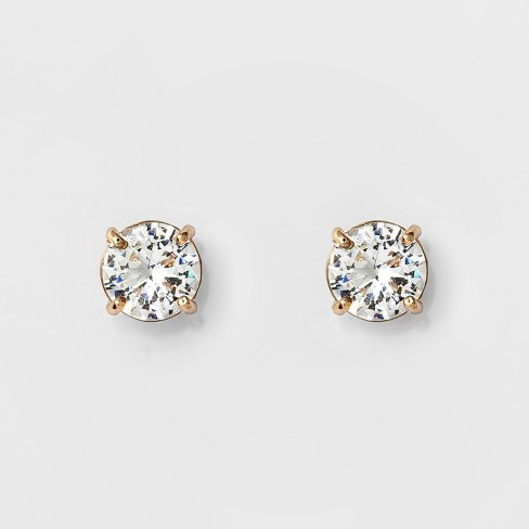 Women's Round Crystal Stud Earring - A New Day™ Gold : Target