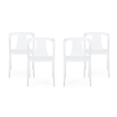 Orchid 4pk Resin Stacking Dining Chair - White - Christopher Knight Home