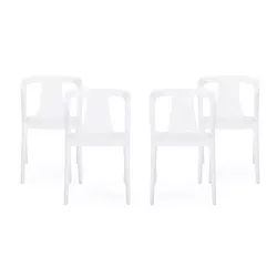 Orchid 4pk Resin Stacking Dining Chair - White - Christopher Knight Home