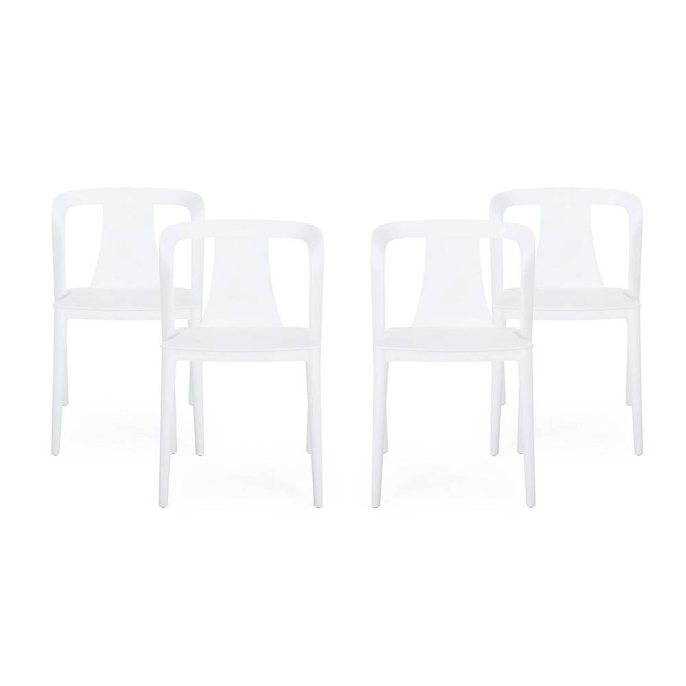 Orchid 4pk Resin Stacking Dining Chair – White – Christopher Knight Home  – Patio Furniture​