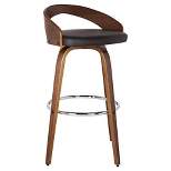 26" Sonia Counter Height Barstool Faux Leather Brown - Armen Living