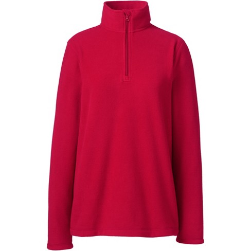 Lands' End Women's Fleece Quarter Zip Pullover - Medium - Rich Red : Target