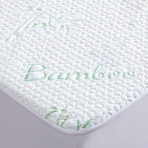 Aoibox California King Mattress Protector Waterproof Bamboo Viscose Breathable Deep Pocket Noiseless Soft Cover 84x72x16 - 1 of 4