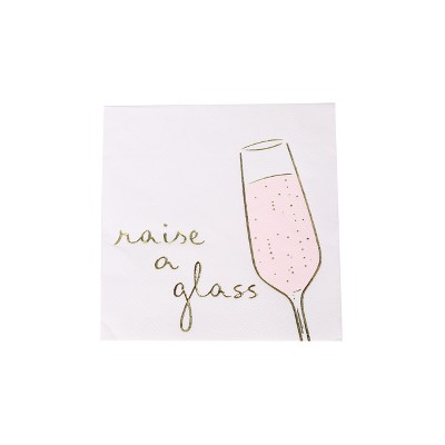 30ct "Raise a Glass" Beverage Napkin - Spritz™