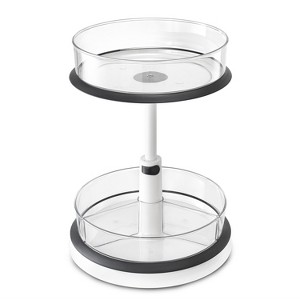 Sorbus 2-Tier Clear Lazy Susan Turntable Organizer - 360° Rotating Spice Rack with Non-Slip Base for Kitchen Cabinet, Pantry, Countertop Storage - 1 of 4