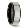 Black Bow Jewelry 8mm Titanium Brushed & Black Plated Beveled Edge Comfort Fit Band - image 4 of 4