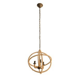 VYNXARIA 3 - Light Farmhouse Rope Globe Ceiling Lights, Hanging Chandelier with Adjustable Chain - 1 of 4