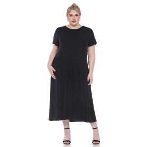 Plus Size Short Sleeves Maxi Dress - White Mark - 1 of 4