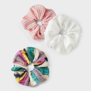 Knit Jumbo Hair Twister Set 3pc - Wild Fable™ White/Light Pink - 1 of 3