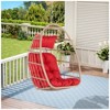 DSVIMOY Egg Chairs, Patio Egg Chair, Outdoor Garden Egg Swing Chair Hanging Chair for Bedroom Living Room, Red, 28.70"*28.5"*55.6" - 4 of 4