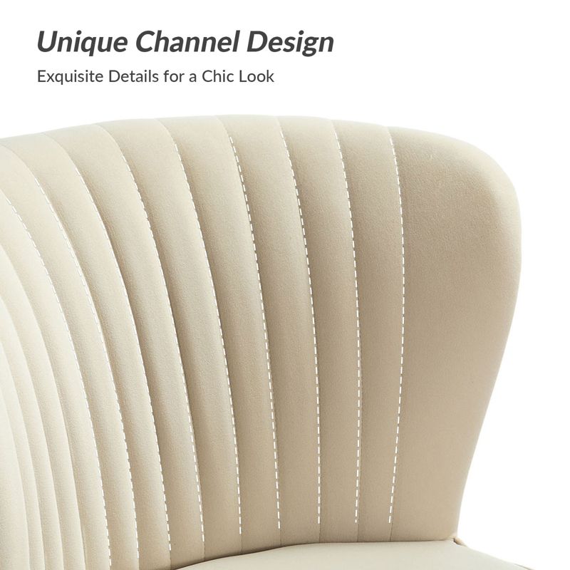 Velvet Nicolas Loveseat Chair Contemporary  2-Seater Sofa for Living Room and Bedroom Tufted Back Loveseat  | Karat Home, 4 of 13