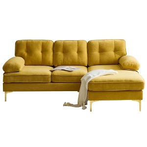 YOOCOZZ Modern Velvet L-Shaped Sectional Sofas for Living Room - 1 of 4