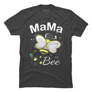 Men's Design By Humans Mama Bee Floral Pattern By Aminemangaka1 T-Shirt - 1 of 2