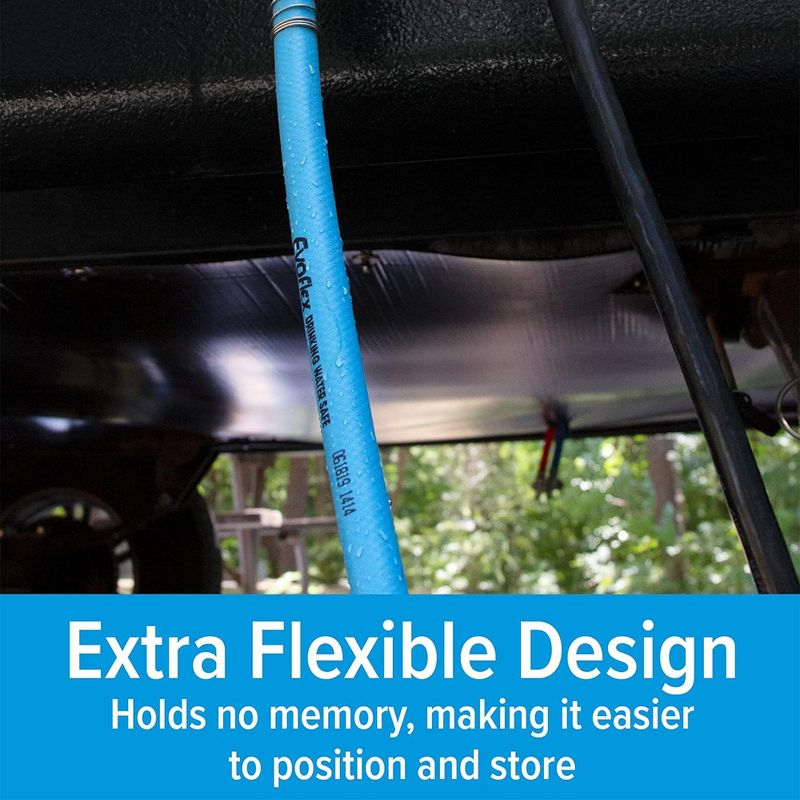 Camco EvoFlex 4 Foot Flexible PVC Drinking Water Hose for RV and Marine Use with 5/8 Inner Diameter and Nickel Plated Machined Fittings on Each End, 5 of 8