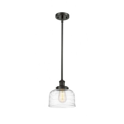 Bell - 1 Light Stem Hung Mini Pendant In Industrial Style-10 Inches Tall and 8 Inches Wide