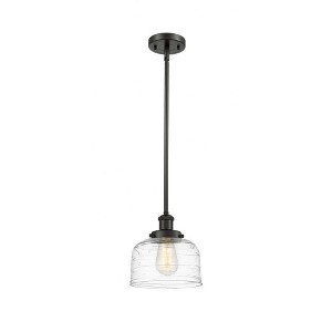 Bell - 1 Light Stem Hung Mini Pendant In Industrial Style-10 Inches Tall and 8 Inches Wide - 1 of 1