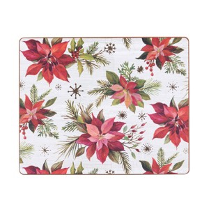C&F Home Poinsettia Christmas Hardboard Pmat S/6 - 1 of 4