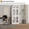 71" Industrial Arched Bookcase with Glass Doors, 5-Tier Display Bookshelf, Freestanding Storage Cabinet for Living Room, Bedroom, Home Office - 4 of 4