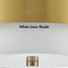 CLAXY Modern Gold Ceiling Light Flush Mount with White Linen Shade - 2 of 4