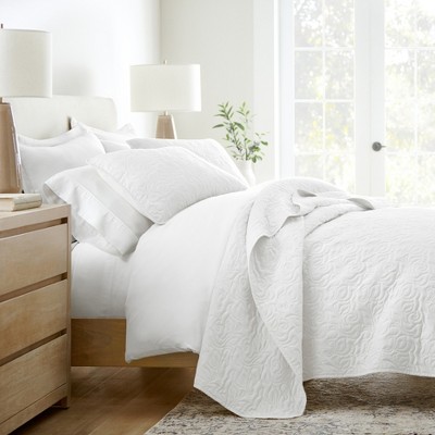Stripes Floral and Diamonds Quilted Coverlet Set With Shams - Becky Cameron