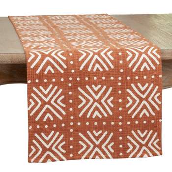 Saro Lifestyle Cotton Table Runner With Mudcloth Design