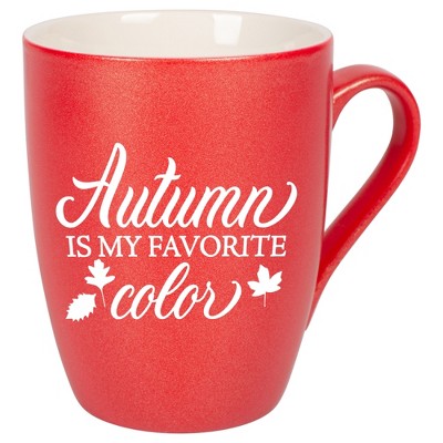 Elanze Designs Autumn Is My Favorite Color Crimson Red 10 ounce New Bone China Coffee Cup Mug