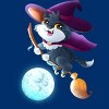 Men's Design By Humans Halloween cat witch By Yelllowlion T-Shirt - 2 of 2