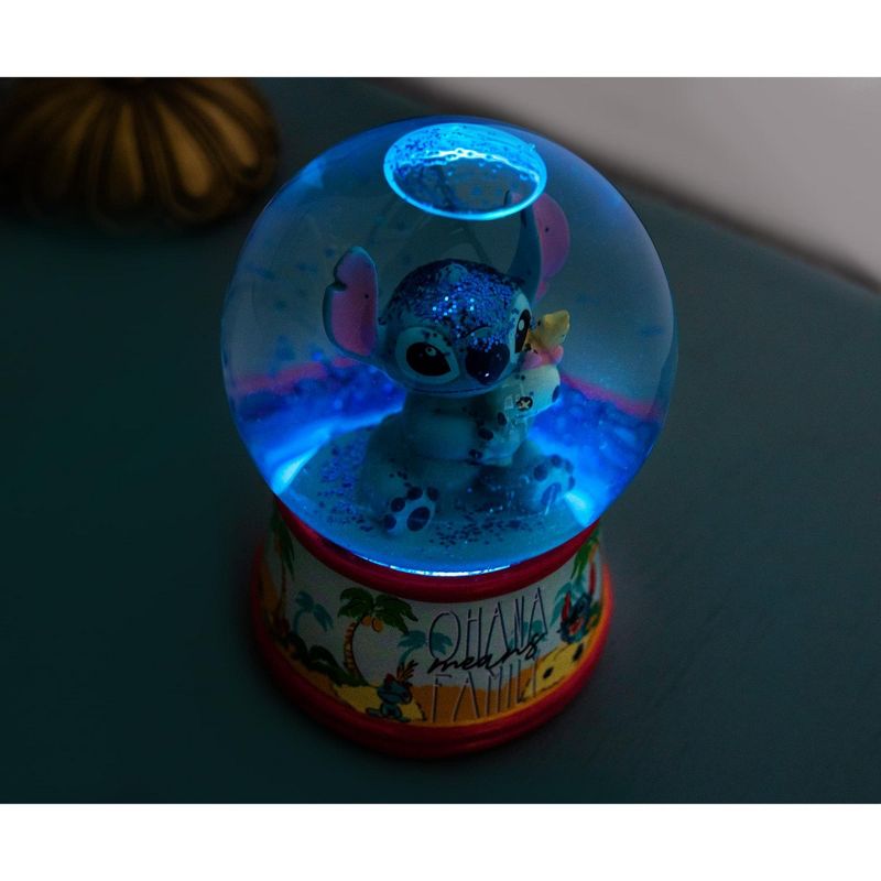 Silver Buffalo Disney Lilo & Stitch Ohana Light-Up Collectible Snow Globe | 6 Inches Tall, 4 of 8