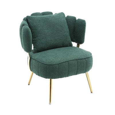 HOMEFUN Modern Boucle Accent Chair Upholstered Tufted Armchair with Metal Frame