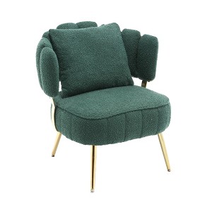 HOMEFUN Modern Boucle Accent Chair Upholstered Tufted Armchair with Metal Frame - 1 of 4