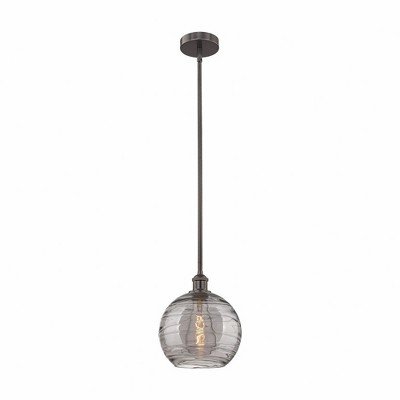 Athens Deco Swirl - 1 Light Stem Hung Mini Pendant In Industrial Style-11.13 Inches Tall and 10 Inches Wide