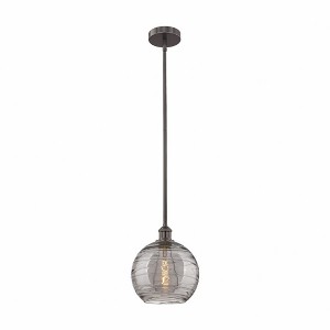 Athens Deco Swirl - 1 Light Stem Hung Mini Pendant In Industrial Style-11.13 Inches Tall and 10 Inches Wide - 1 of 1